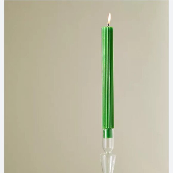 Anthropologie Fluted Light Green Taper Candles Set of 4 NEW WITH TAG‎ - Picture 2 of 3